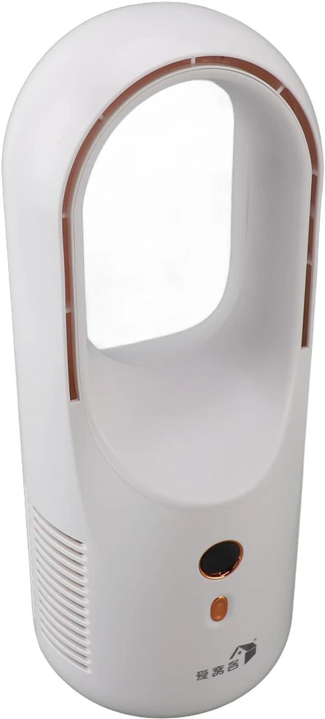 Alt view image 2 of 7 - Aramox Quiet 6 Speed Bladeless Desk Fan Power Display USB Charging for Home Bedroom Office