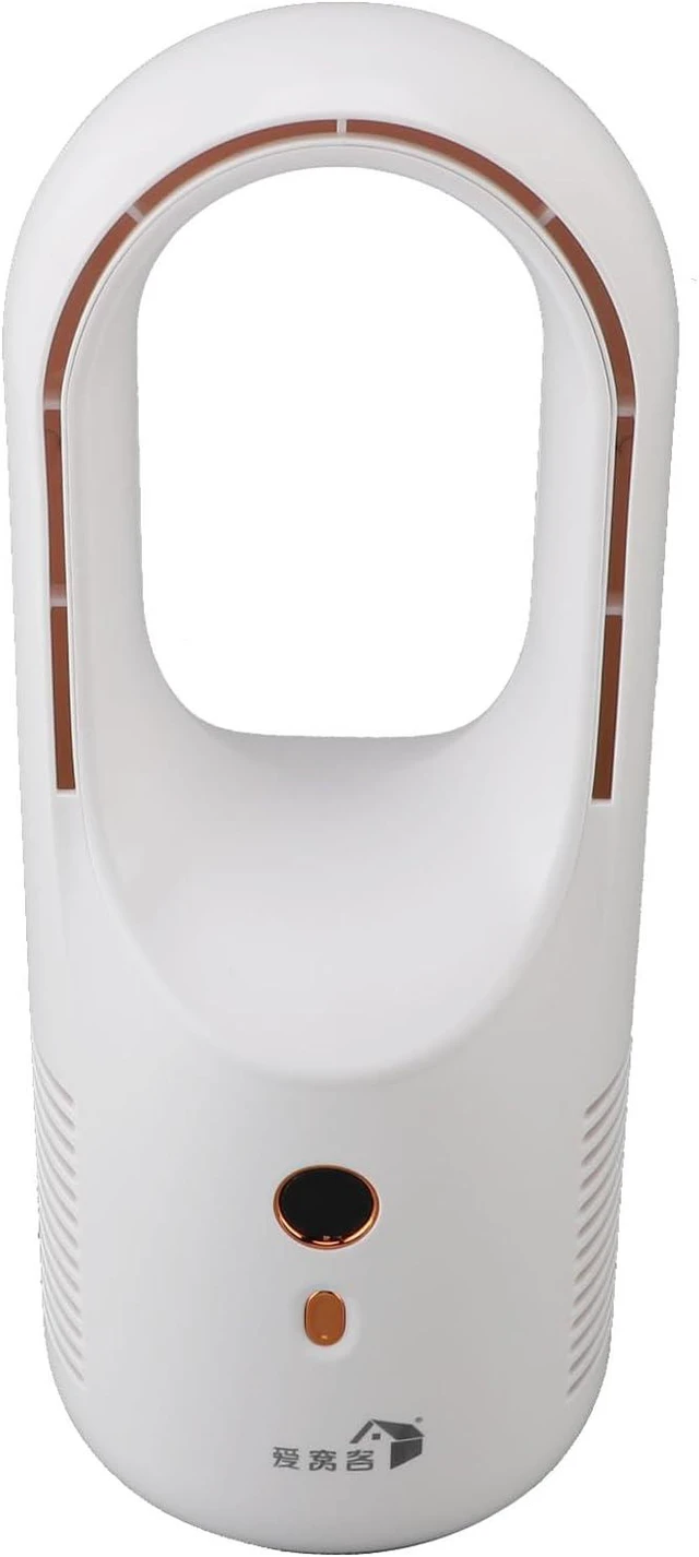 Alt view image 3 of 7 - Aramox Quiet 6 Speed Bladeless Desk Fan Power Display USB Charging for Home Bedroom Office