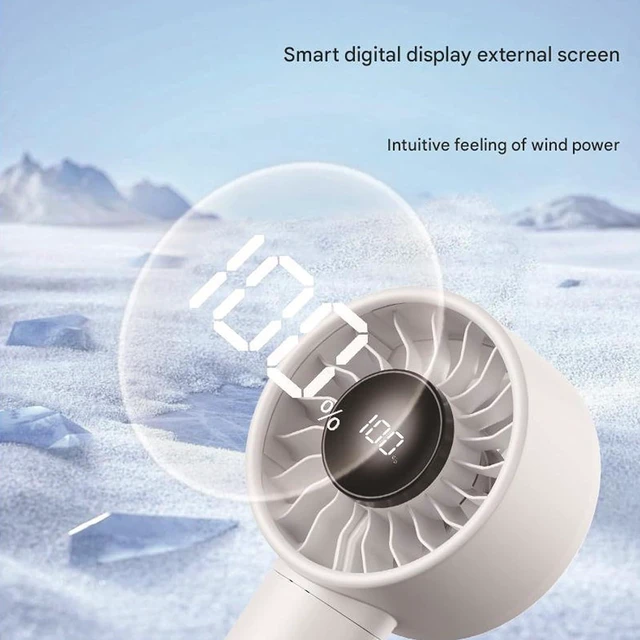 Alt view image 4 of 7 - Handheld Fan with 100 Adjustable Speed Quiet USB Rechargeable Desk for Indoor Outdoor Use Birthday Holiday USB Rechargeable Handheld for Outdoor