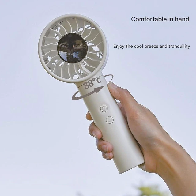 Alt view image 6 of 7 - Handheld Fan with 100 Adjustable Speed Quiet USB Rechargeable Desk for Indoor Outdoor Use Birthday Holiday USB Rechargeable Handheld for Outdoor