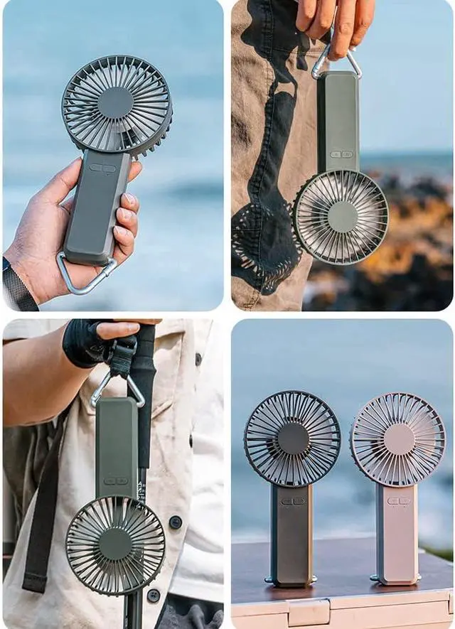 Alt view image 2 of 7 - Outdoor Mosquito Fan Portable Waist Fan Office Desk Small Desktop Fan USB Handheld Fan,Khaki (Khaki),Handheld Fans