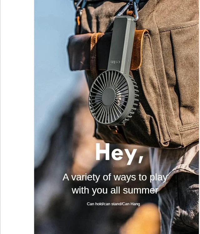 Alt view image 3 of 7 - Outdoor Mosquito Fan Portable Waist Fan Office Desk Small Desktop Fan USB Handheld Fan,Khaki (Khaki),Handheld Fans