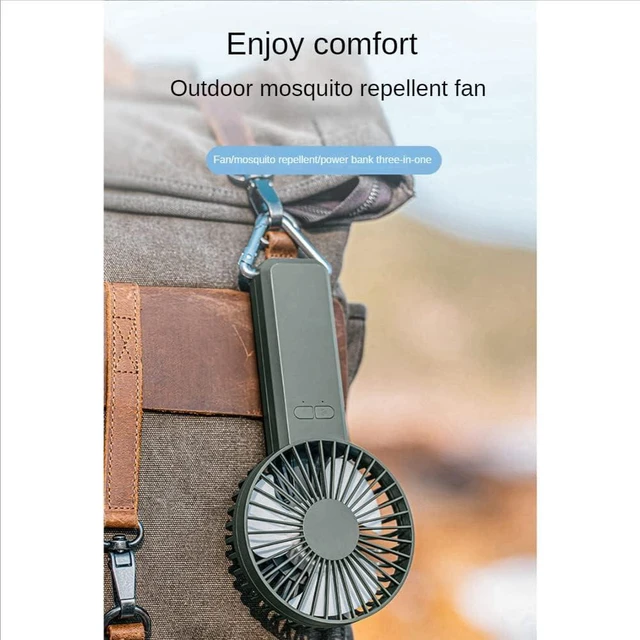 Alt view image 6 of 7 - Outdoor Mosquito Fan Portable Waist Fan Office Desk Small Desktop Fan USB Handheld Fan,Khaki (Khaki),Handheld Fans