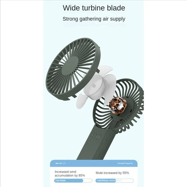 Alt view image 7 of 7 - Outdoor Mosquito Fan Portable Waist Fan Office Desk Small Desktop Fan USB Handheld Fan,Khaki (Khaki),Handheld Fans