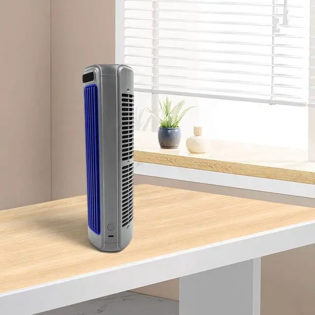 Alt view image 4 of 7 - Portable Air Fan with 2000mAh, Quiet Rechargeable Desk Fan with 3 Speeds, W Mounted or Standalone Cooling for Bedroom Office Living Room, Gray(Black)