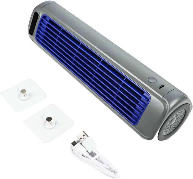Alt view image 6 of 7 - Portable Air Fan with 2000mAh, Quiet Rechargeable Desk Fan with 3 Speeds, W Mounted or Standalone Cooling for Bedroom Office Living Room, Gray(Black)
