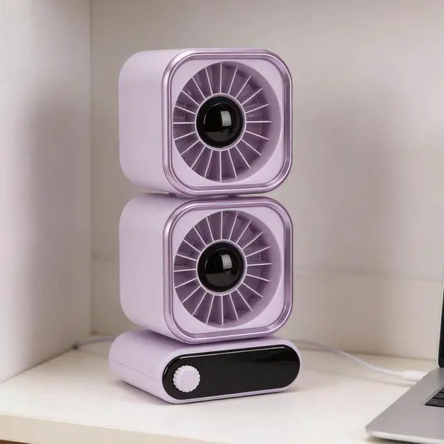 Alt view image 4 of 7 - Dpofirs Dual Head Table Fan, 100 Speed Adjustable Dual Motor Fan, 4000mAh USB Rechargeable for Bedroom Home Office Use