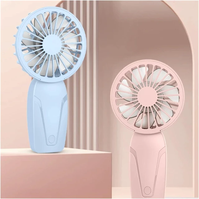 Alt view image 2 of 6 - 2pcs Portable Handheld Small Fan ABS Lightweight Cute Appearance USB Rechargeable Fan for On Go Cooling Portable Mi-ni Pocket Fan(White-J1)