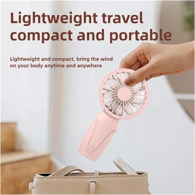 Alt view image 6 of 6 - 2pcs Portable Handheld Small Fan ABS Lightweight Cute Appearance USB Rechargeable Fan for On Go Cooling Portable Mi-ni Pocket Fan(White-J1)