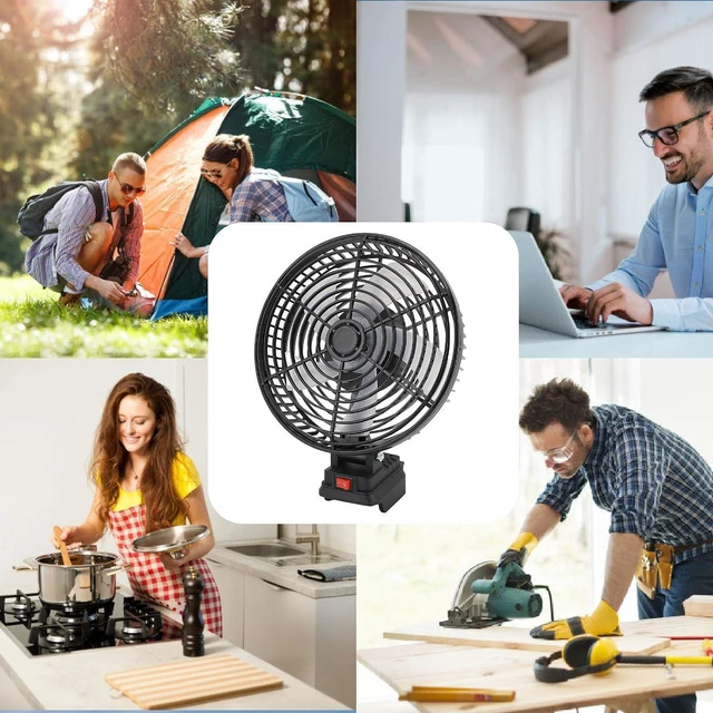 Alt view image 3 of 7 - Cordless Camping Fan 3500RPM Double Power Supply Method Rechargeable Jobsite Fan for Indoor and Outdoor Use