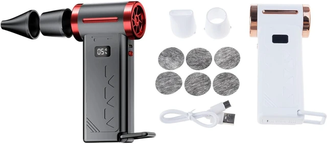 Alt view image 3 of 7 - USB C Fast Charging Rechargeable Handheld Fan 130000RPM with Turbos Mode 6 Adjustable Gears and LED Light Completed High Powerful Fan