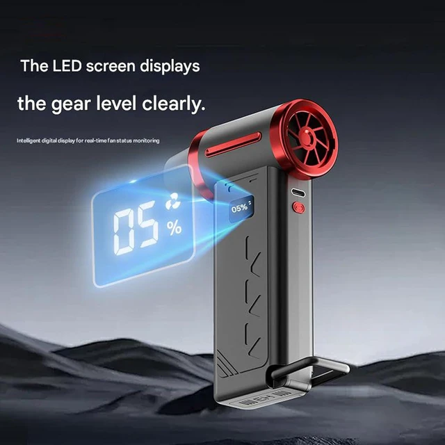 Alt view image 7 of 7 - USB C Fast Charging Rechargeable Handheld Fan 130000RPM with Turbos Mode 6 Adjustable Gears and LED Light Completed High Powerful Fan