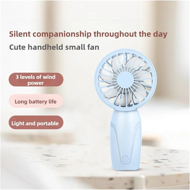 Alt view image 3 of 6 - 2pcs Portable Handheld Small Fan ABS Lightweight Cute Appearance USB Rechargeable Fan for On Go Cooling Portable Mi-ni Pocket Fan(White-J1)