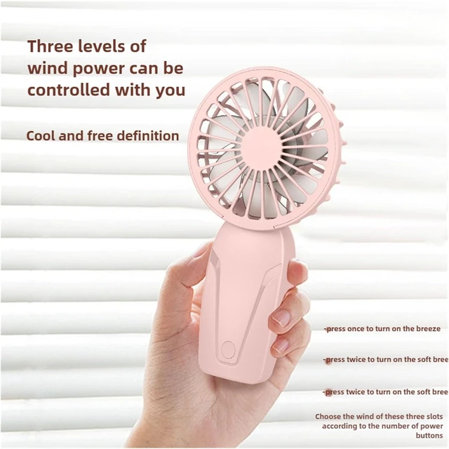 Alt view image 4 of 6 - 2pcs Portable Handheld Small Fan ABS Lightweight Cute Appearance USB Rechargeable Fan for On Go Cooling Portable Mi-ni Pocket Fan(White-J1)