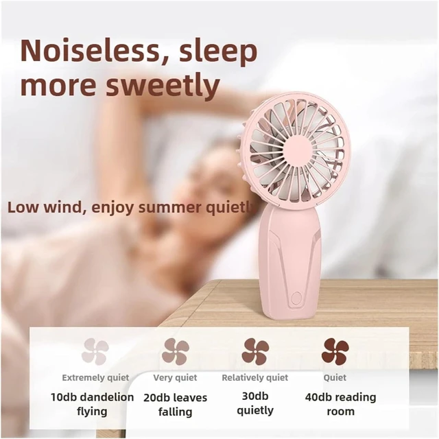 Alt view image 5 of 6 - 2pcs Portable Handheld Small Fan ABS Lightweight Cute Appearance USB Rechargeable Fan for On Go Cooling Portable Mi-ni Pocket Fan(White-J1)