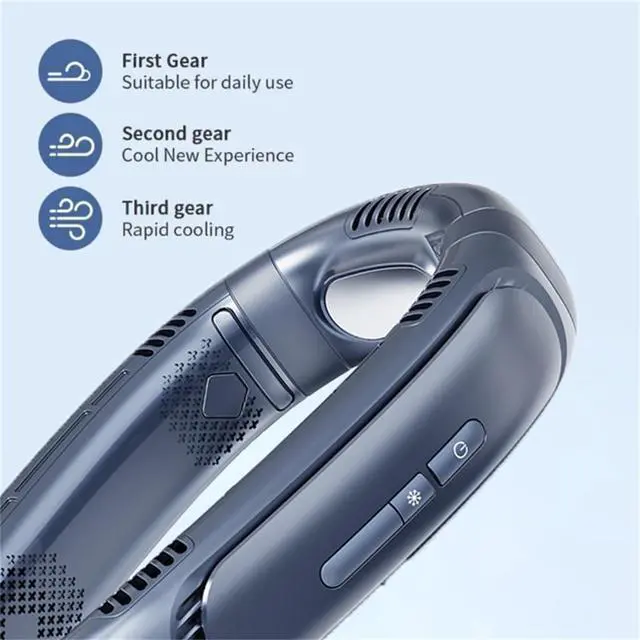 Alt view image 5 of 6 - Hanging Neck Fan Rechargeable Portable Fan Fast Air Cooling Bladeless Mobile Fan