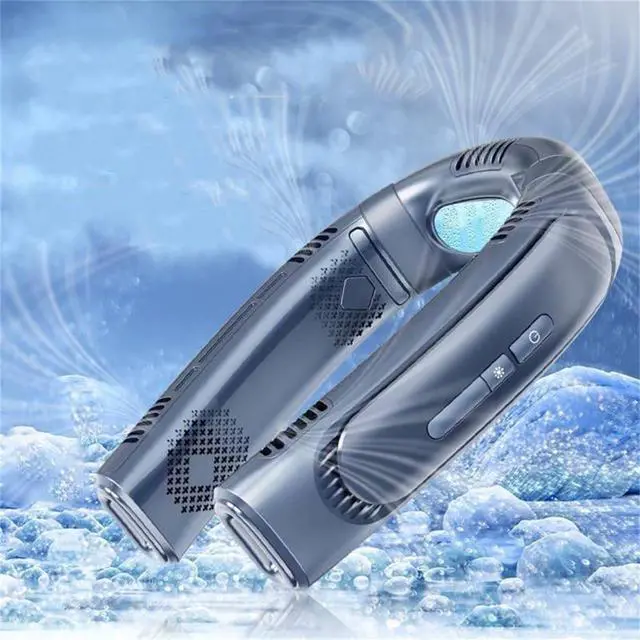 Alt view image 4 of 6 - Hanging Neck Fan Rechargeable Portable Fan Fast Air Cooling Bladeless Mobile Fan