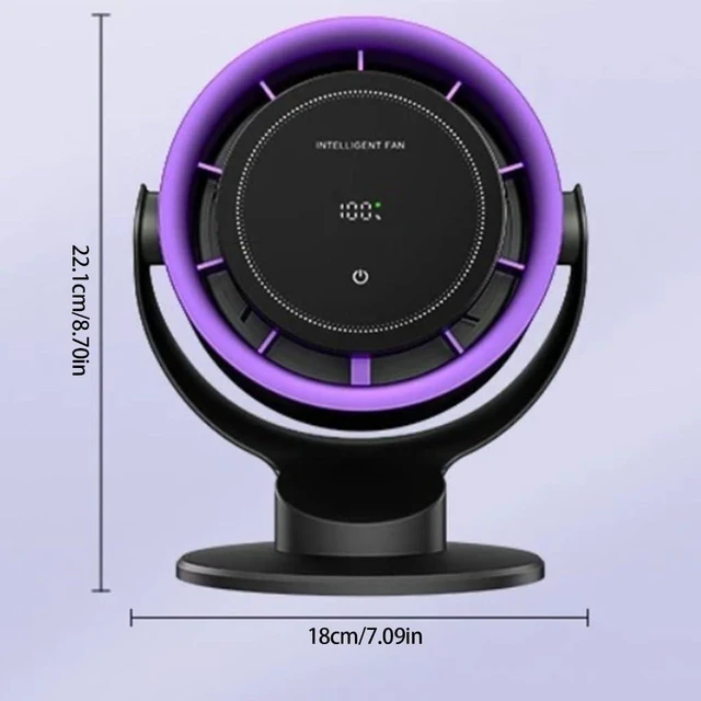 Alt view image 3 of 7 - Air Circulating Fan 4000mAh Capacity Fan Cooling Fan 100 Speed Table Fan Suitable for Dorms Offices Travel