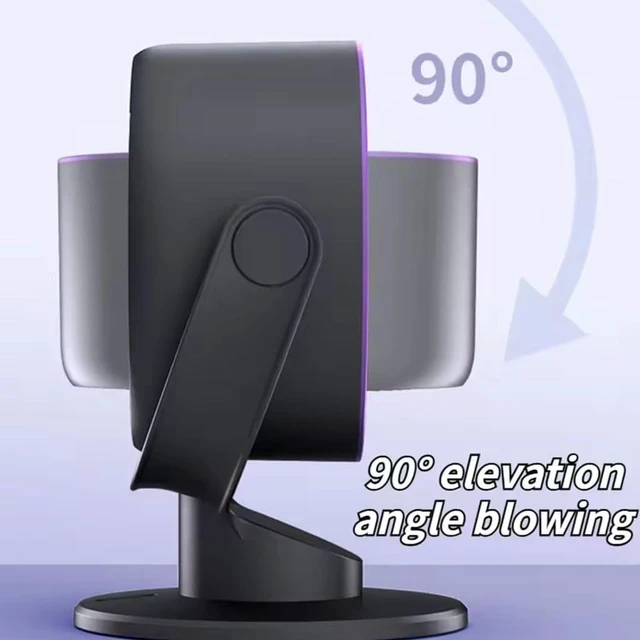 Alt view image 4 of 7 - Air Circulating Fan 4000mAh Capacity Fan Cooling Fan 100 Speed Table Fan Suitable for Dorms Offices Travel