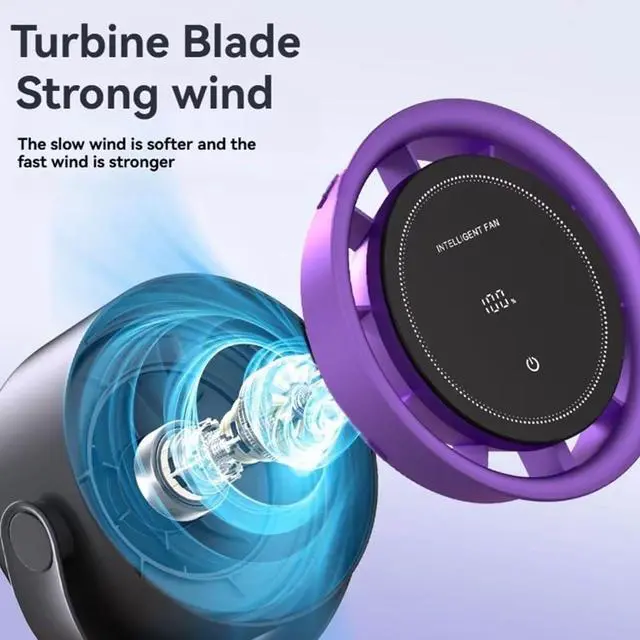 Alt view image 5 of 7 - Air Circulating Fan 4000mAh Capacity Fan Cooling Fan 100 Speed Table Fan Suitable for Dorms Offices Travel