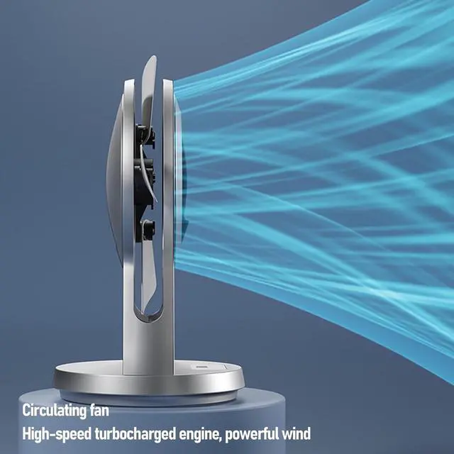 Alt view image 2 of 7 - Small Personal Desk Fan Battery Operated Portable Desk Fan USB Rechargeable with 2400mAh Battery Quiet Operation Adjustable Speed for Home Office Travel Camping