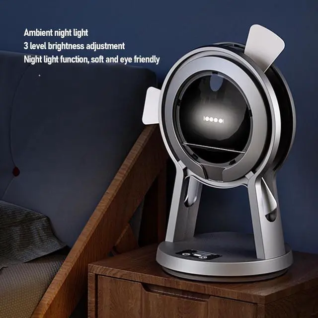 Alt view image 3 of 7 - Small Personal Desk Fan Battery Operated Portable Desk Fan USB Rechargeable with 2400mAh Battery Quiet Operation Adjustable Speed for Home Office Travel Camping