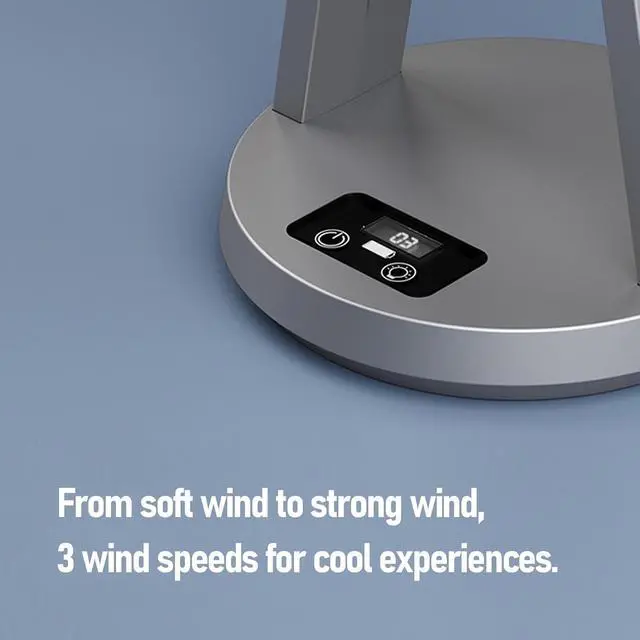 Alt view image 6 of 7 - Small Personal Desk Fan Battery Operated Portable Desk Fan USB Rechargeable with 2400mAh Battery Quiet Operation Adjustable Speed for Home Office Travel Camping