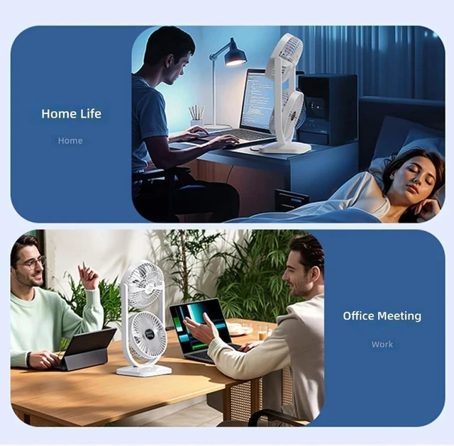 Alt view image 3 of 7 - Flexible 2 Head Desktop Cooling Device Strong Air stream For Home Dorm Or Outside