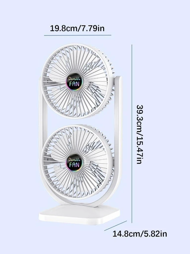 Alt view image 5 of 7 - Flexible 2 Head Desktop Cooling Device Strong Air stream For Home Dorm Or Outside