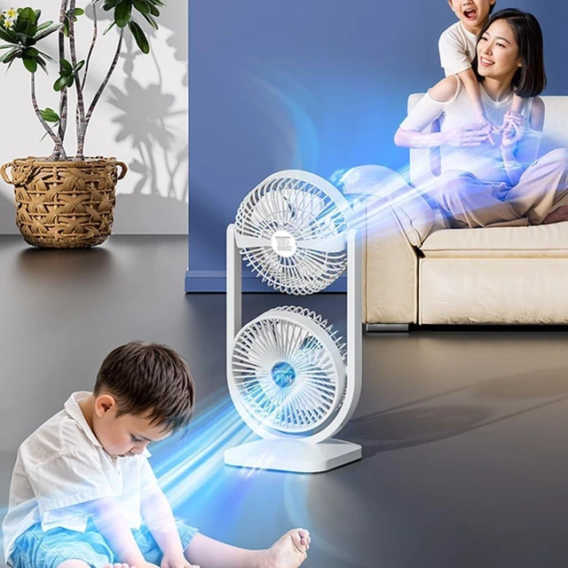 Alt view image 6 of 7 - Flexible 2 Head Desktop Cooling Device Strong Air stream For Home Dorm Or Outside
