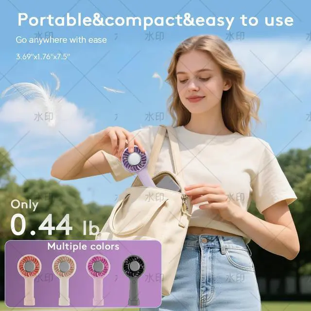 Alt view image 6 of 6 - ZOZOO Portable Fan, USB Rechargeable 5 Speed Handheld Fan,LED Display &High Power Motor Table Fan, 2 IN 1 Quiet Strong personal Neck fans for Travel,Camping,Beach Concert (Purple)