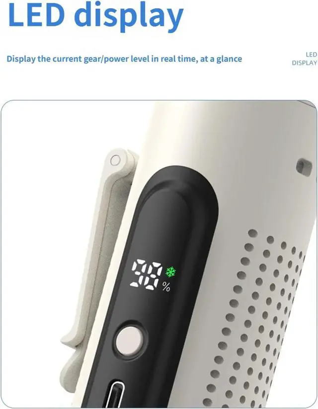 Alt view image 6 of 7 - PANGBOER Rechargeable Fan with Ice Mode Adjustable Speeds for Outdoor Sports Rechargeable Fan