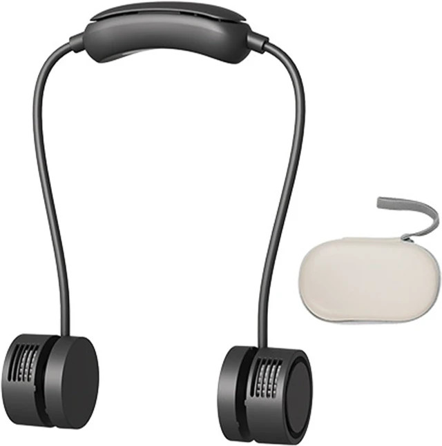 Alt view image 7 of 7 - PANGBOER Lightweight Neck Worn Fan with Chilling Function and Portable Case for Outdoor Enthusiasts USB Neck Fan