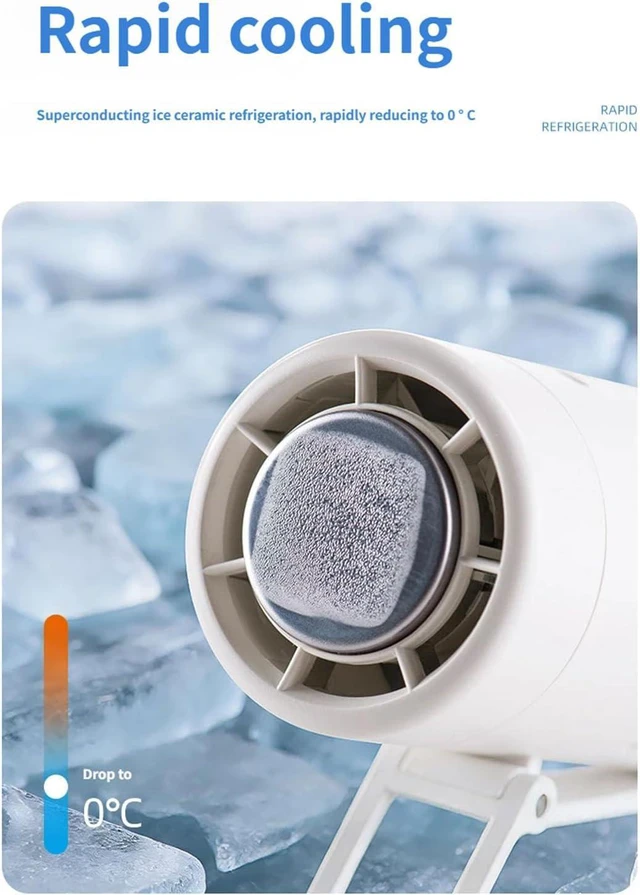 Alt view image 7 of 7 - PANGBOER Rechargeable Fan with Ice Mode Adjustable Speeds for Outdoor Sports Rechargeable Fan