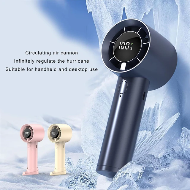 Alt view image 3 of 7 - Portable Fan, Adjustable Speed 1200mAh Battery Cooling Device with LED Digital Display Handheld(Khaki)