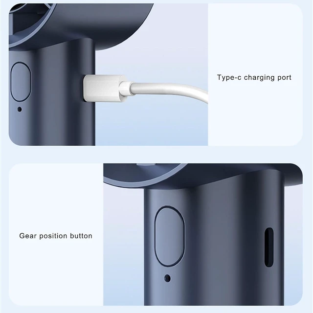 Alt view image 4 of 7 - Portable Fan, Adjustable Speed 1200mAh Battery Cooling Device with LED Digital Display Handheld(Khaki)