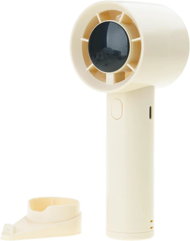 Alt view image 6 of 7 - Portable Fan, Adjustable Speed 1200mAh Battery Cooling Device with LED Digital Display Handheld(Khaki)