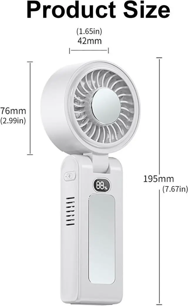 Alt view image 6 of 7 - Handheld Fan 3600mAh Quiet Desk Outdoor Cooling Device Pocket Size ABS Texture Suitable for Purse and Bag Quiet Individual