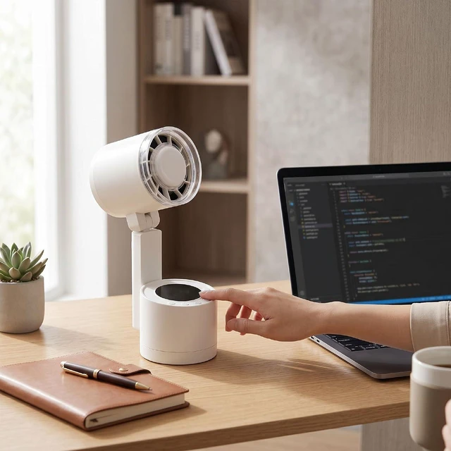 Alt view image 5 of 7 - CHICIRIS USB Desk Fan 7200mAh Foldable Rechargeable