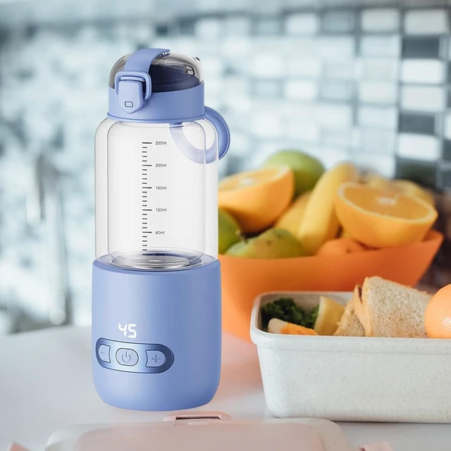 Alt view image 2 of 7 - Thermostatic Mug Portable Milk Warmer Bottle Glass Bottle Fast Heating Electric Water Boiler USB Rechargeable Suitable for Gift Giving Home Decoration, Blue 250ml