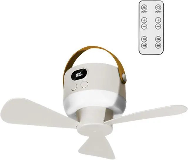 Alt view image 4 of 7 - USB Portable Hanging Fan with Digital Display Quiet 3-Speed Brightness for Bedroom Study USB Hanging Fan