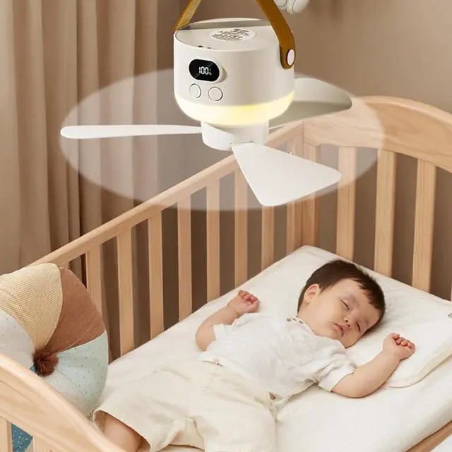 Alt view image 7 of 7 - USB Portable Hanging Fan with Digital Display Quiet 3-Speed Brightness for Bedroom Study USB Hanging Fan