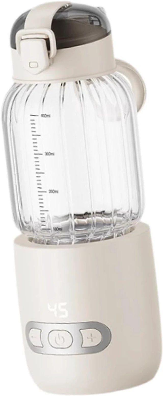 Alt view image 7 of 7 - Thermostatic Mug Milk Warmer Portable Glass Water Bottle Fast Heating USB Rechargeable Warmer Suitable for Outdoor Home, Beige 400ml
