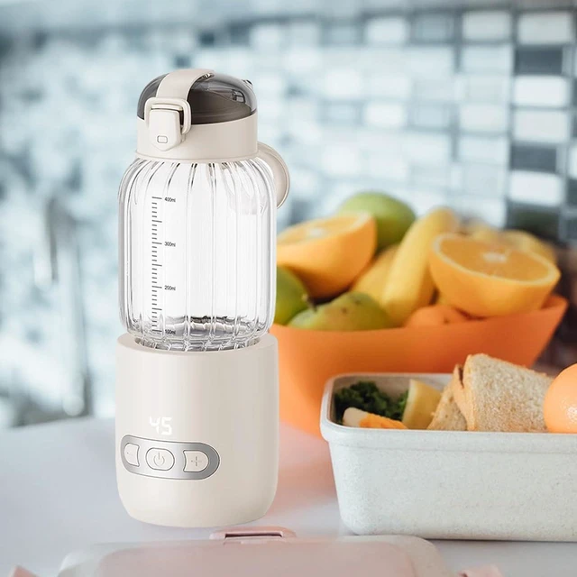 Alt view image 4 of 7 - Thermostatic Mug Milk Warmer Portable Glass Water Bottle Fast Heating USB Rechargeable Warmer Suitable for Outdoor Home, Beige 400ml