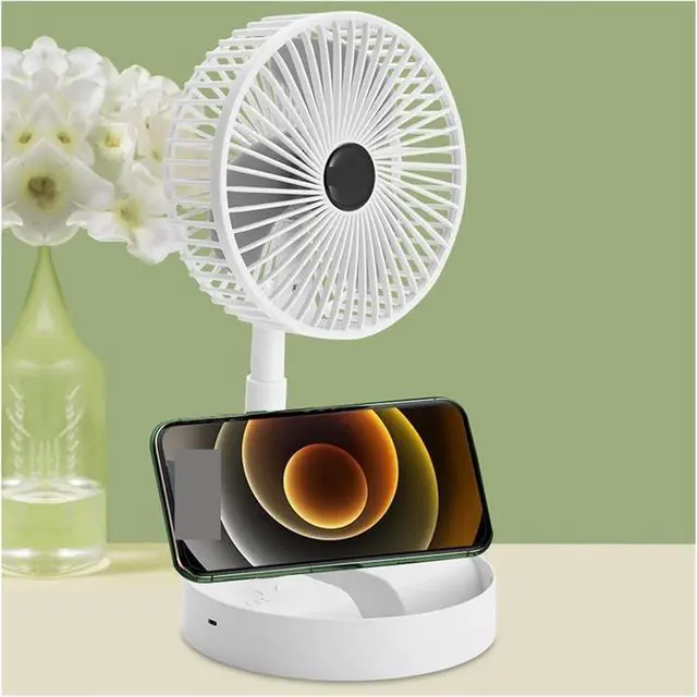 Alt view image 2 of 5 - handheld fan, Desktop Electric Fan 180 Degree Adjustable Portable Telescopic USB Rechargeable Wireless Floor Standing Mini(Green)
