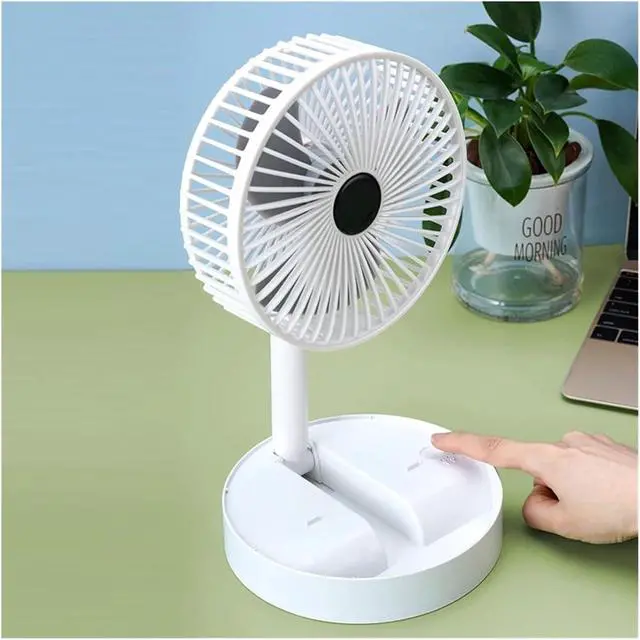 Alt view image 4 of 5 - handheld fan, Desktop Electric Fan 180 Degree Adjustable Portable Telescopic USB Rechargeable Wireless Floor Standing Mini(Green)