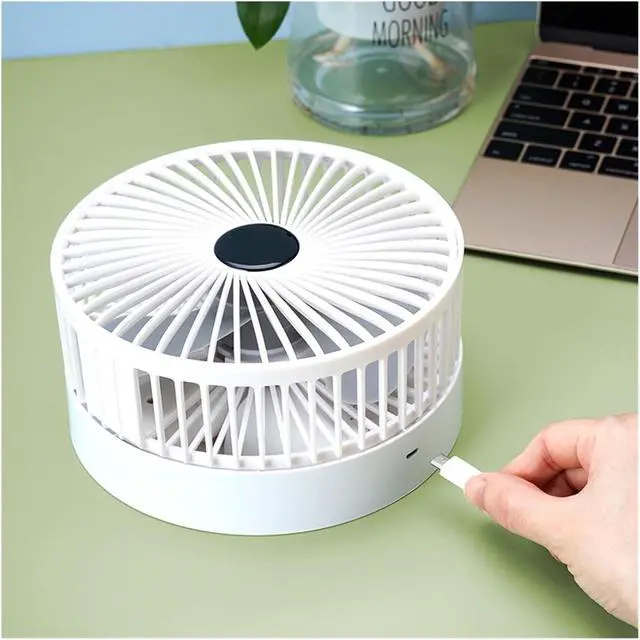 Alt view image 3 of 5 - handheld fan, Desktop Electric Fan 180 Degree Adjustable Portable Telescopic USB Rechargeable Wireless Floor Standing Mini(Green)