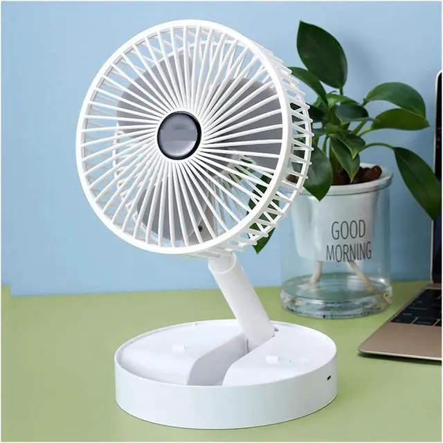 Alt view image 5 of 5 - handheld fan, Desktop Electric Fan 180 Degree Adjustable Portable Telescopic USB Rechargeable Wireless Floor Standing Mini(Green)