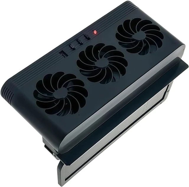 Main image of USB Rechargeable/Solar Car Ventilation Fan Cooling Systems Triple Airflows Air Circulation