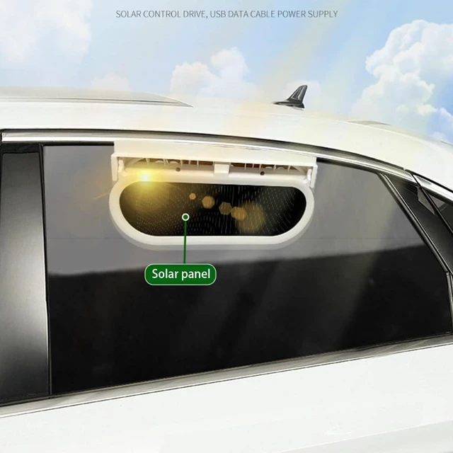Alt view image 4 of 7 - USB Rechargeable/Solar Car Ventilation Fan Cooling Systems Triple Airflows Air Circulation